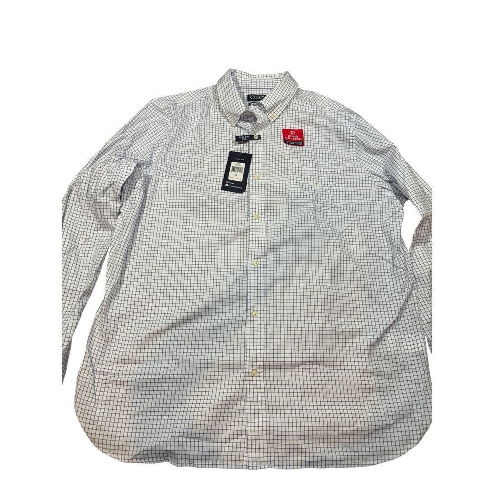 Chaps Dress Shirt Checked Size XXL Long Sleeve NWT Easy Care Twill